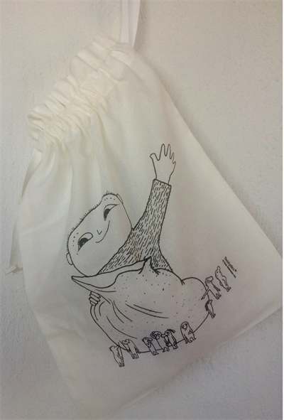 Magic Bag med Alfons Åberg. Stofpose med sort print